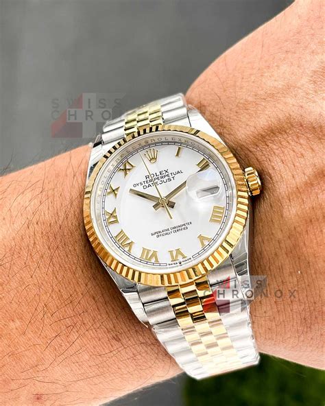 two tone rolex on wrist|rolex two tone datejust.